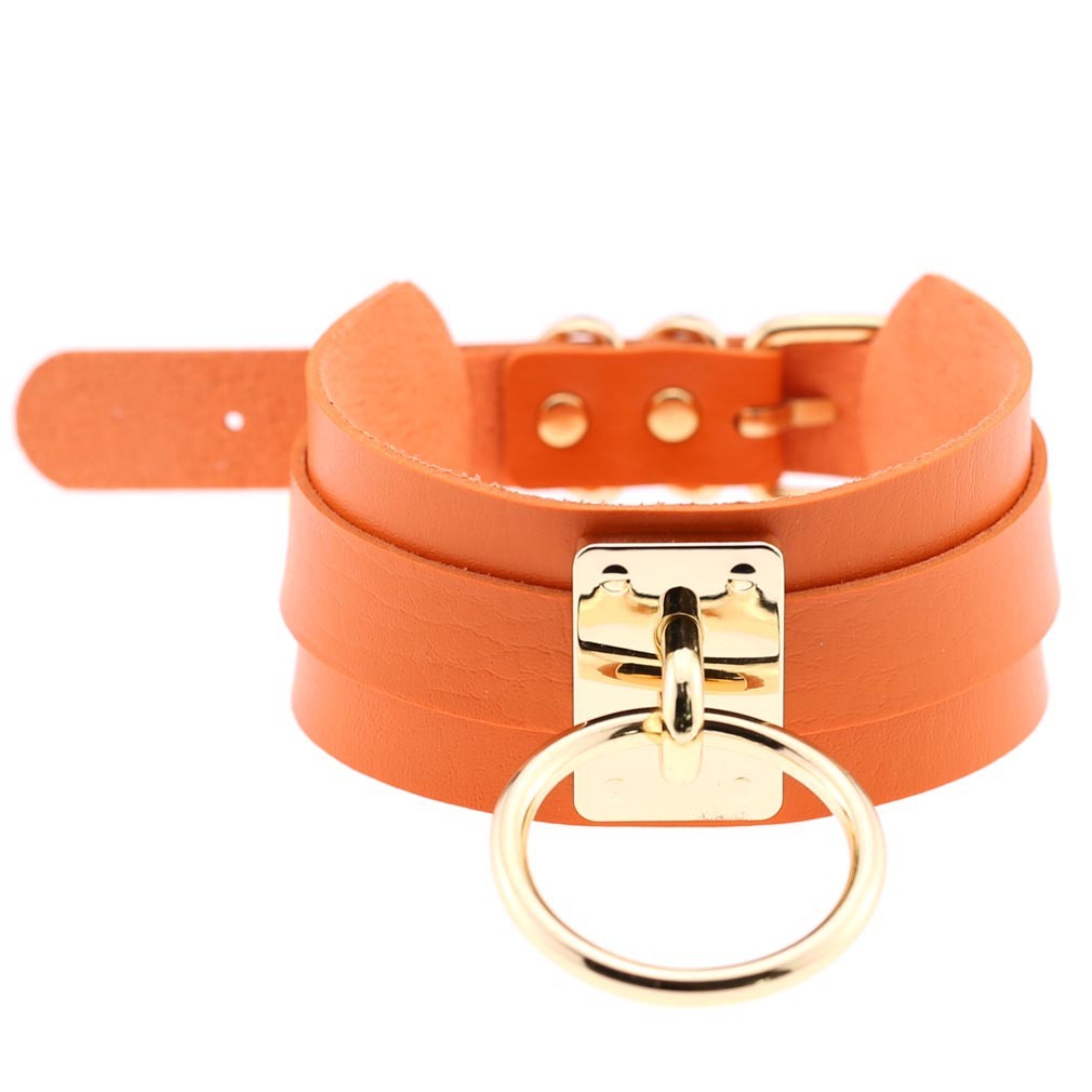 Round Metal BDSM Restraint Collar – Adjustable Bondage Neck Collar