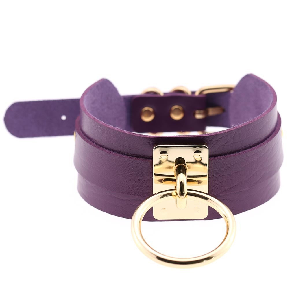 Round Metal BDSM Restraint Collar – Adjustable Bondage Neck Collar