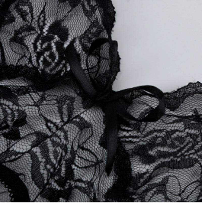 Sexy Lingerie Front Slit Nightdress – Seductive Lace & Sheer Design