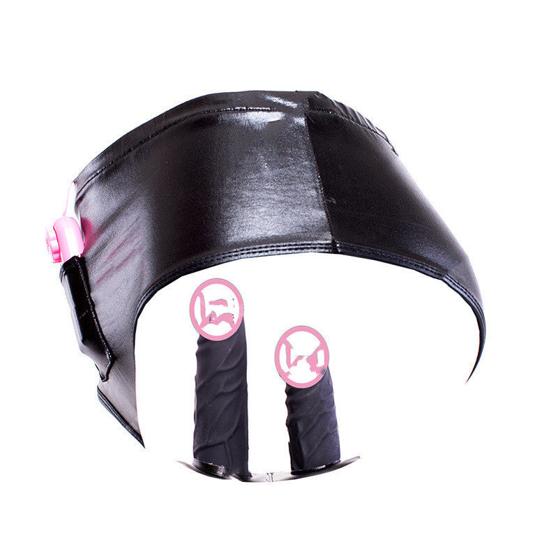 Vibrating Dildo Panties – Silicone & Leather Strap-On for Men & Women