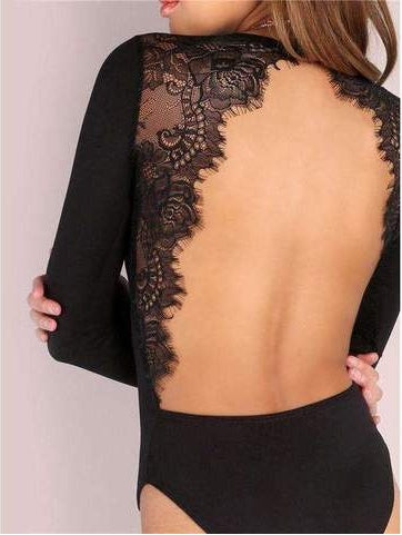 Ms. Sexy Halter Eyelash Lace Siamese Lingerie – One-Piece Seductive Nightwear
