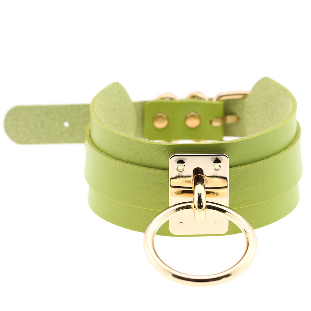 Round Metal BDSM Restraint Collar – Adjustable Bondage Neck Collar