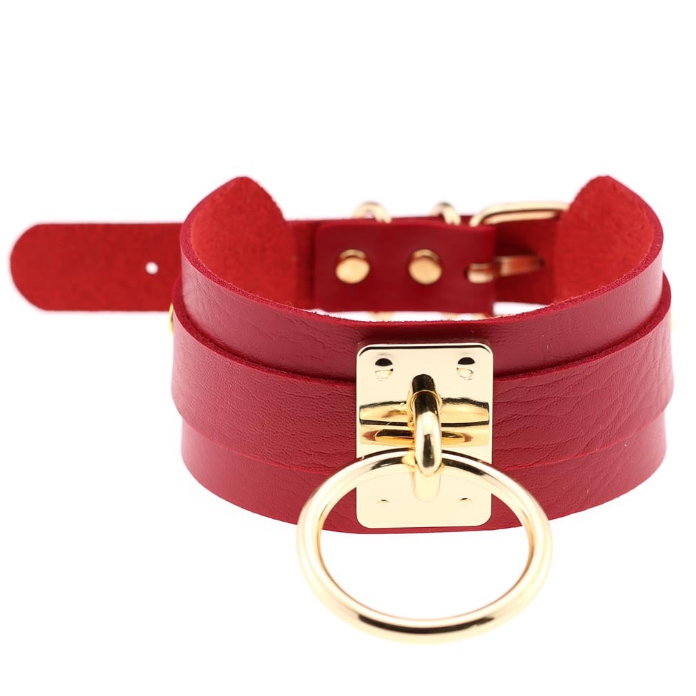 Round Metal BDSM Restraint Collar – Adjustable Bondage Neck Collar