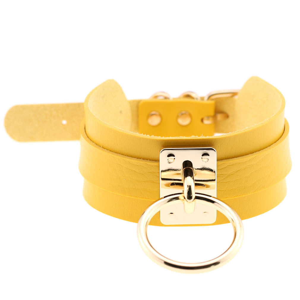 Round Metal BDSM Restraint Collar – Adjustable Bondage Neck Collar