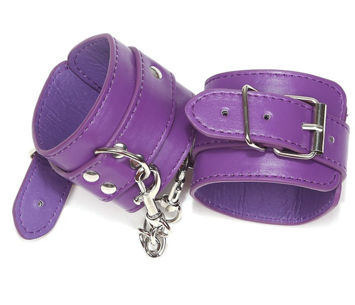 PU Leather BDSM Handcuffs – Adjustable Restraint Cuffs