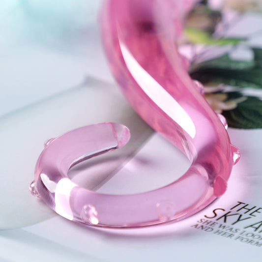Cherry Pink Glass Dildo – Dual Use Magic Wand for Vaginal & Anal Play”