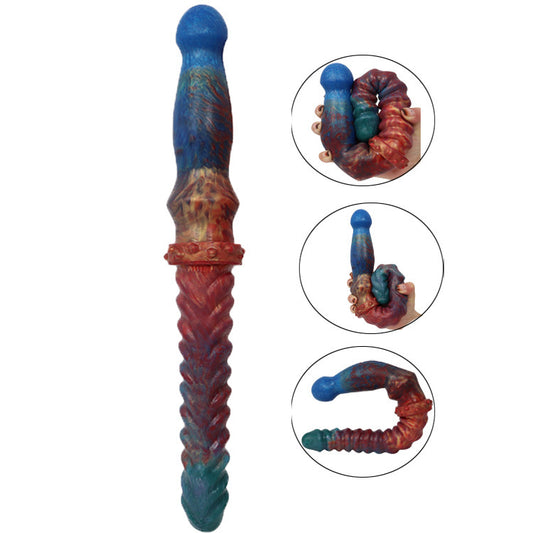 Double Head Dildo with Fishbone Texture – Colorful Butt Plug for Women