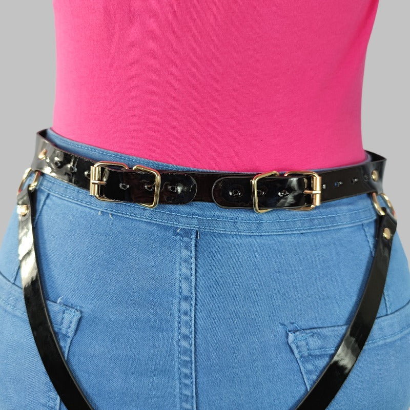 Slim-Fit Leather Bondage Outfit – Sexy Strapless Tube Top Lingerie