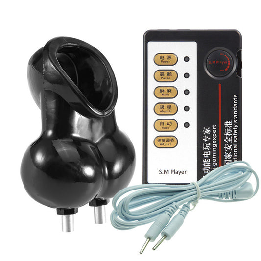 Male Electric Shock Scrotum Restraint Bag – Adjustable Electro Stimulation Bondage Toy