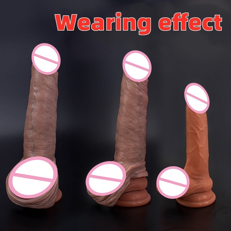 Skin Coloured Ribbed Hollow Silicone Dildo – Realistic Penis Sleeve in Multiple Sizes