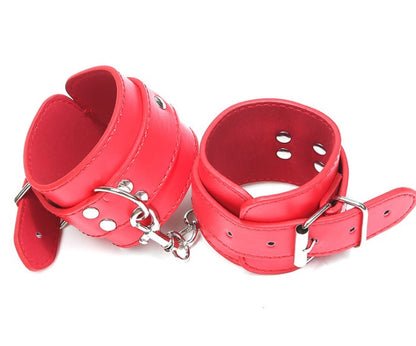 PU Leather BDSM Handcuffs – Adjustable Restraint Cuffs