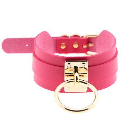 Round Metal BDSM Restraint Collar – Adjustable Bondage Neck Collar