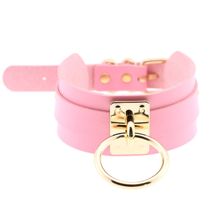 Round Metal BDSM Restraint Collar – Adjustable Bondage Neck Collar