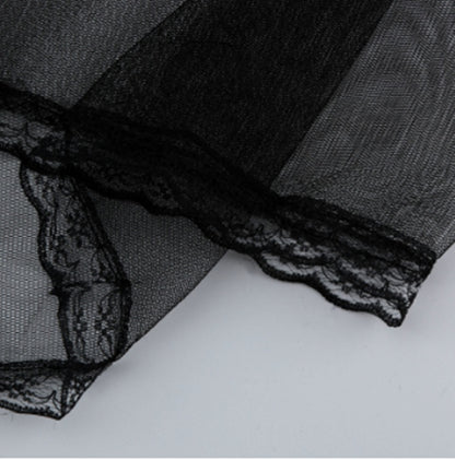 Sexy Lingerie Front Slit Nightdress – Seductive Lace & Sheer Design