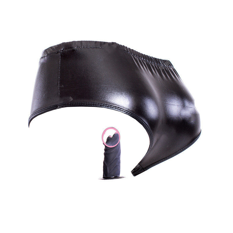 Vibrating Dildo Panties – Silicone & Leather Strap-On for Men & Women