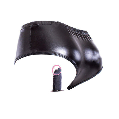 Vibrating Dildo Panties – Silicone & Leather Strap-On for Men & Women