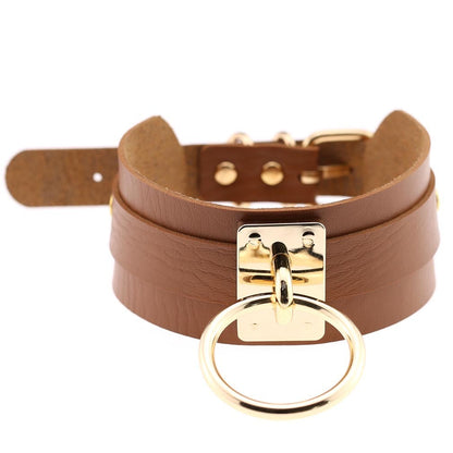 Round Metal BDSM Restraint Collar – Adjustable Bondage Neck Collar
