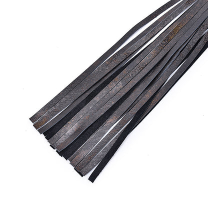 Genuine Leather BDSM Spanking Flogger with Wooden Handle