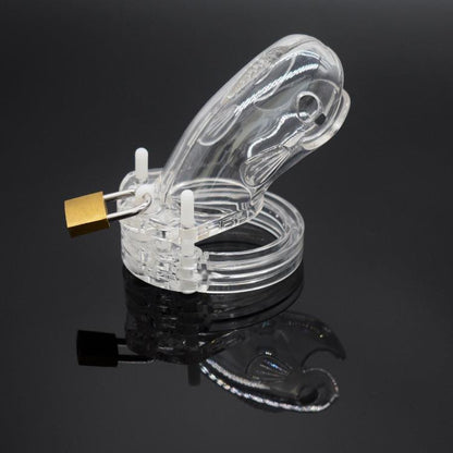 Male Plastic Chastity Lock Toy – Adjustable Chastity Cage with Secure Lock