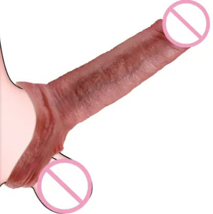 Skin Coloured Ribbed Hollow Silicone Dildo – Realistic Penis Sleeve in Multiple Sizes