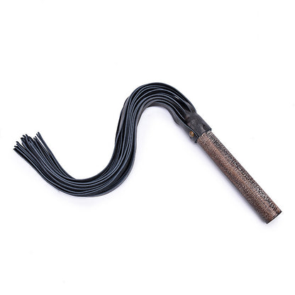Genuine Leather BDSM Spanking Flogger with Wooden Handle