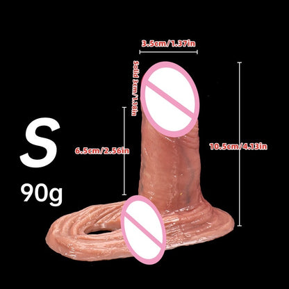 Skin Coloured Ribbed Hollow Silicone Dildo – Realistic Penis Sleeve in Multiple Sizes