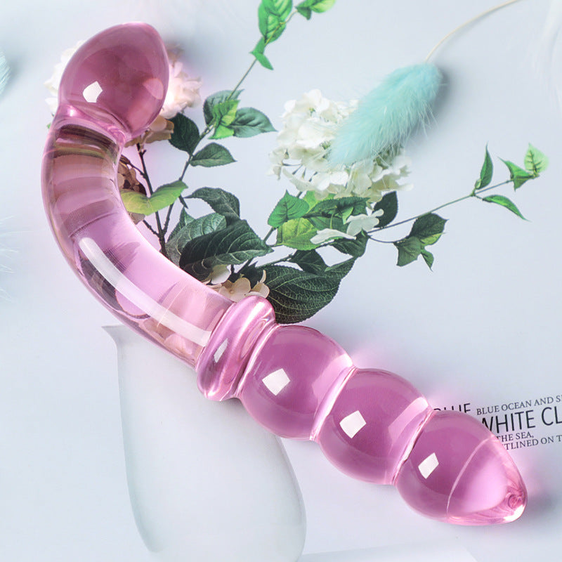 Cherry Pink Glass Dildo – Dual Use Magic Wand for Vaginal & Anal Play”