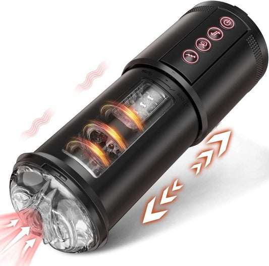 Male Toy Automatic Telescopic Cup – Hands-Free Smart Masturbation Cup with Vibration & Thrusting