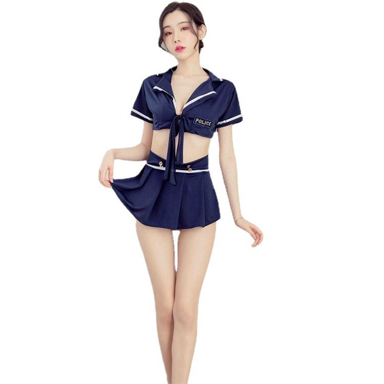 Sexy Sailor Stewardess Costume – Low Waist Nightclub Performance Outfit