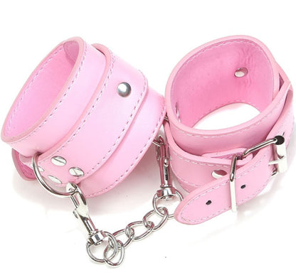 PU Leather BDSM Handcuffs – Adjustable Restraint Cuffs