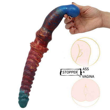 Double Head Dildo with Fishbone Texture – Colorful Butt Plug for Women