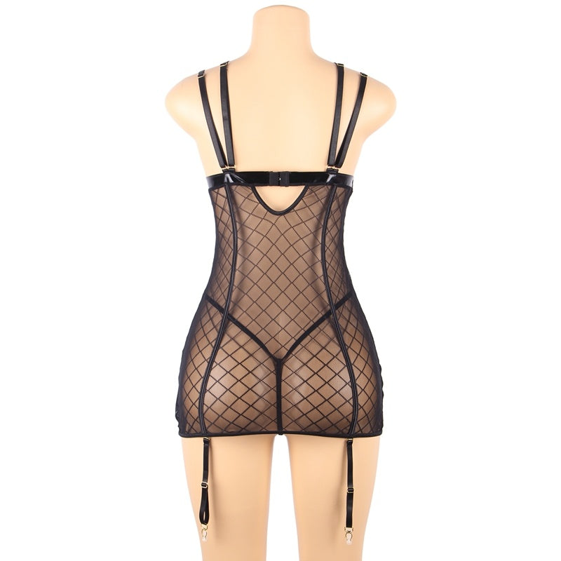 Comeondear Lace Gartered Lingerie – Mesh See-Through Erotische Lingerie Set