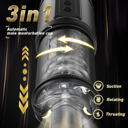 Fully Automatic Rotating & Sucking Male Masturbator – Hands-Free Pleasure Cup