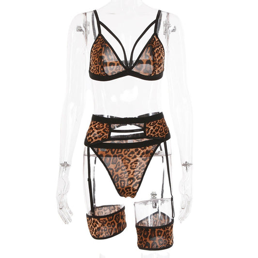 3-Piece Sexy Lace Lingerie Set – Sheer Embroidered Perspective Design