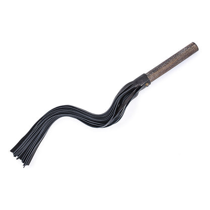 Genuine Leather BDSM Spanking Flogger with Wooden Handle