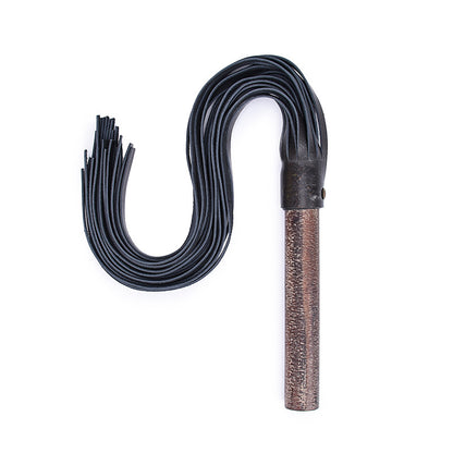 Genuine Leather BDSM Spanking Flogger with Wooden Handle