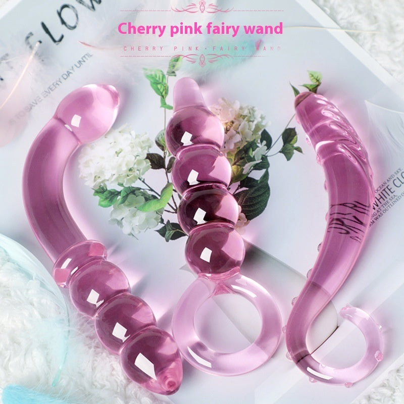 Cherry Pink Glass Dildo – Dual Use Magic Wand for Vaginal & Anal Play”