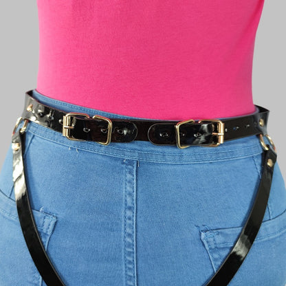 Slim-Fit Leather Bondage Outfit – Sexy Strapless Tube Top Lingerie