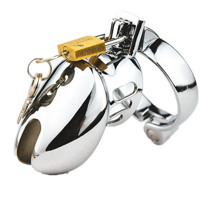 Metal Male Chastity Device Toy – Stainless Steel Chastity Cage with Lock