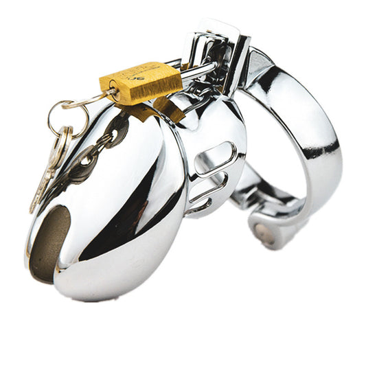Metal Male Chastity Device Toy – Stainless Steel Chastity Cage with Lock