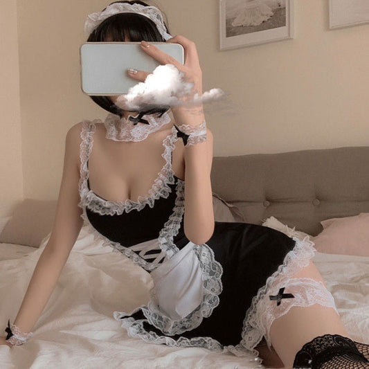 Cute Lace Maid Lingerie Set – Bra & Outfit