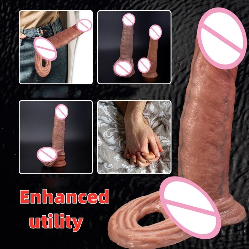 Skin Coloured Ribbed Hollow Silicone Dildo – Realistic Penis Sleeve in Multiple Sizes