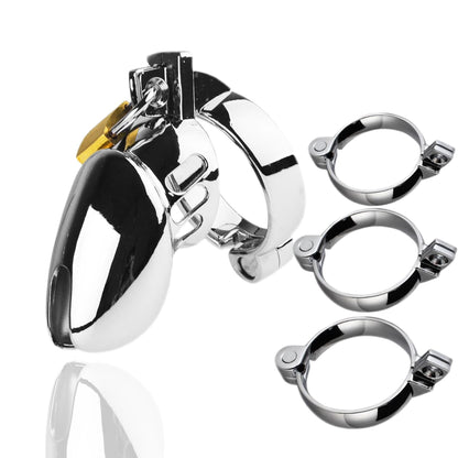 Metal Male Chastity Device Toy – Stainless Steel Chastity Cage with Lock
