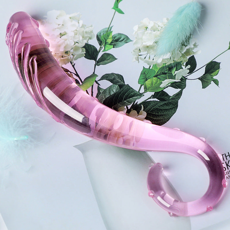 Cherry Pink Glass Dildo – Dual Use Magic Wand for Vaginal & Anal Play”