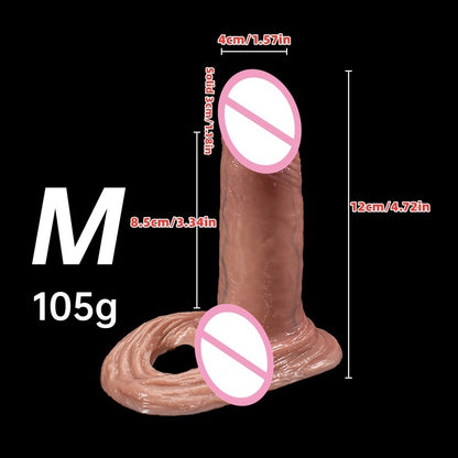 Skin Coloured Ribbed Hollow Silicone Dildo – Realistic Penis Sleeve in Multiple Sizes